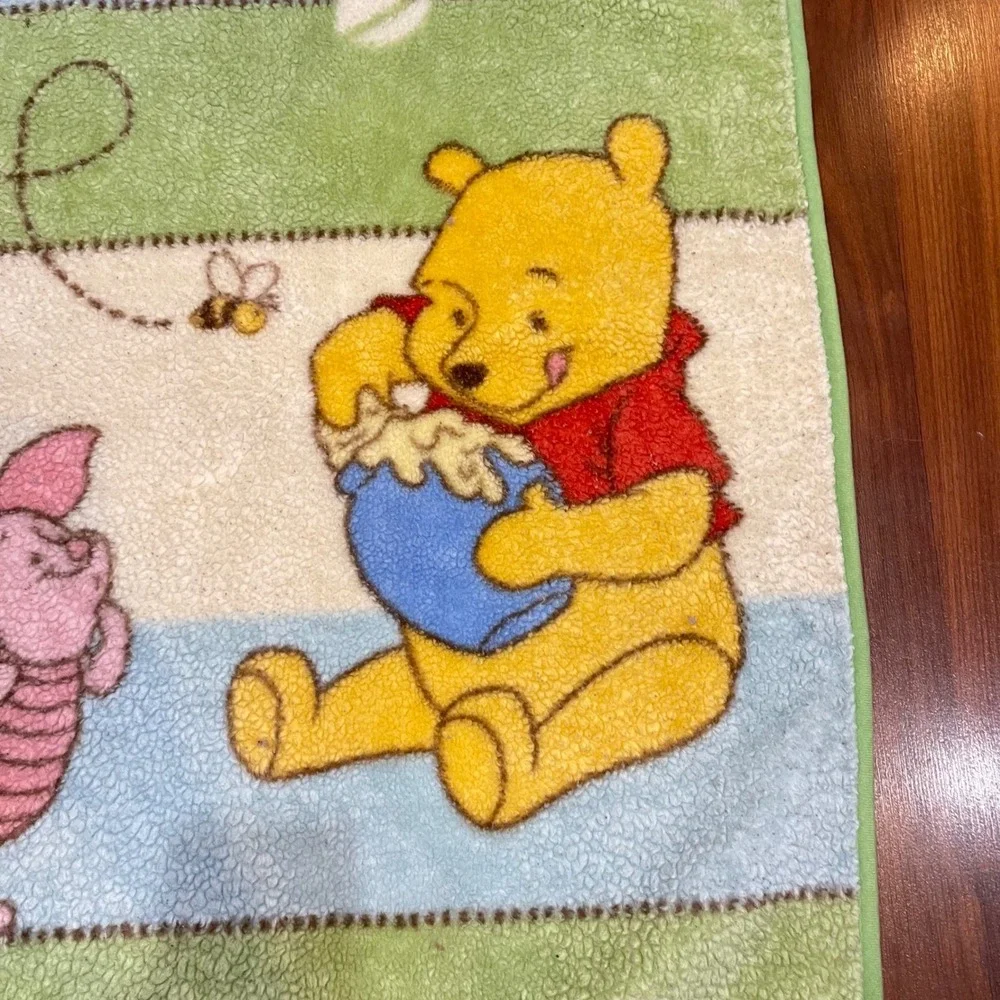 Vintage Winnie the Pooh Piglet Blanket Plush Sherpa 30x45 Baby‎ Disney Honey bee
